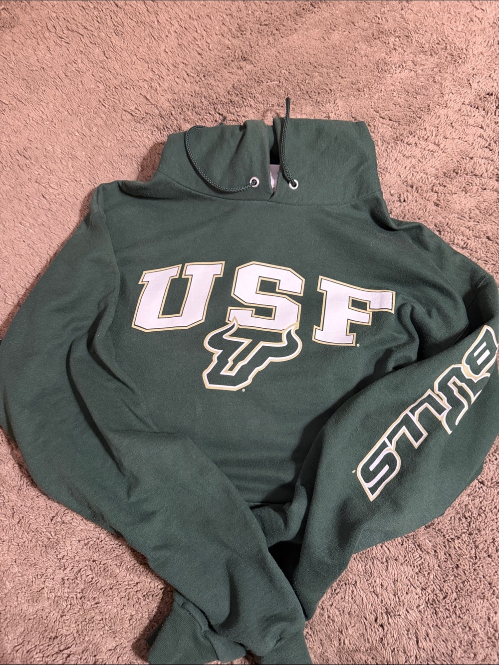Champion Dark Green USF Pullover Hoodie Sweatshirt